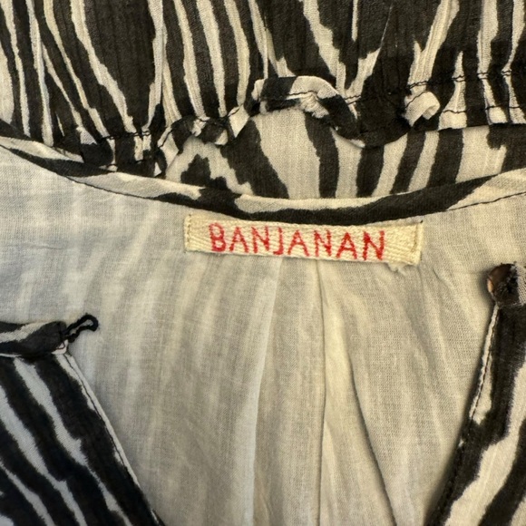 Banjanan - Midi Dress Black & White Abstract Print Sz S - Picture 7 of 9